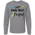 thumbnail image 3 of Inktastic Just Down RIght Perfect Down Syndrome Awareness Ribbon Long Sleeve T-Shirt, 3 of 5