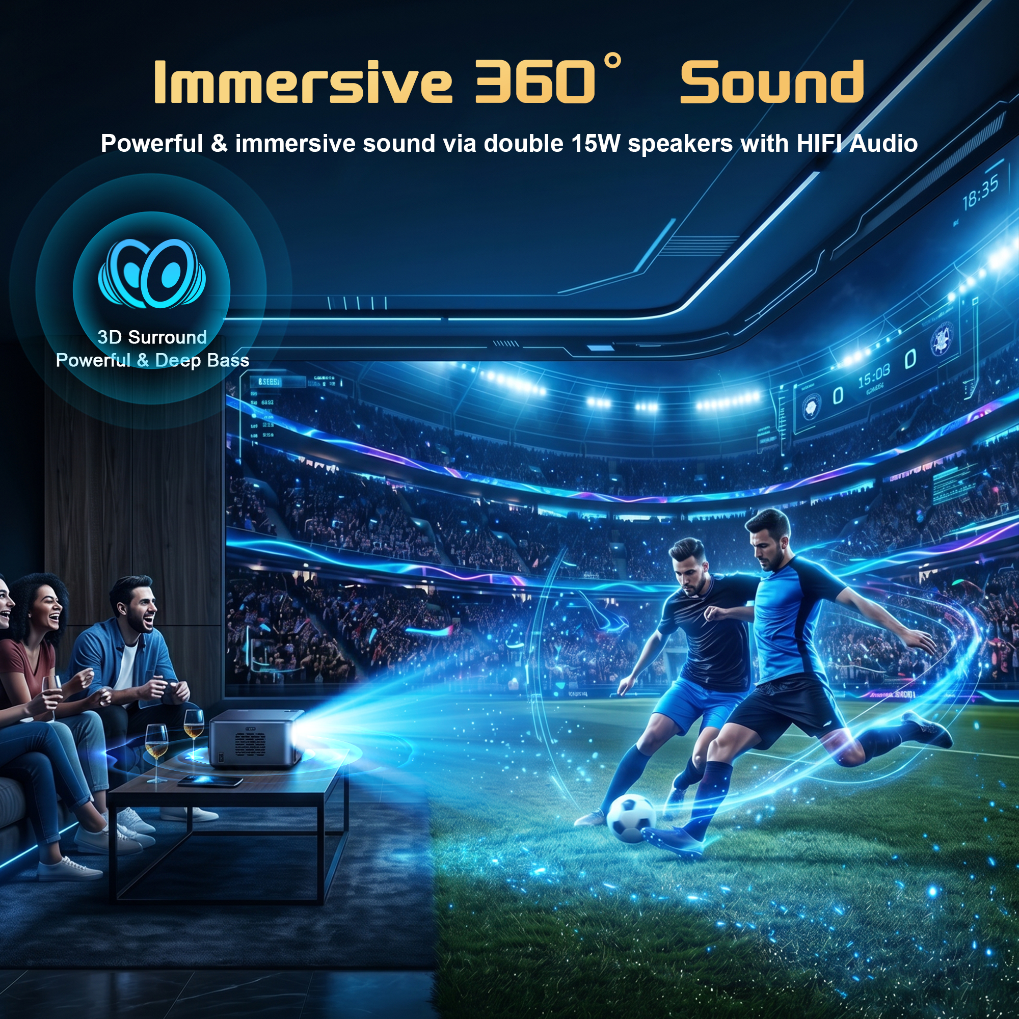 GCZ Smart Projector 2000 ANSI WiFi 6 4K Support photo 5
