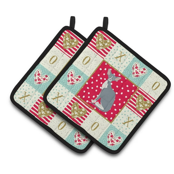 Peterbald Cat Love Pair of Pot Holders