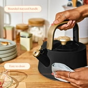 Beautiful 1.8L Ceramic Non-Stick Stovetop Tea Kettle, Black Sesame by Drew Barrymore