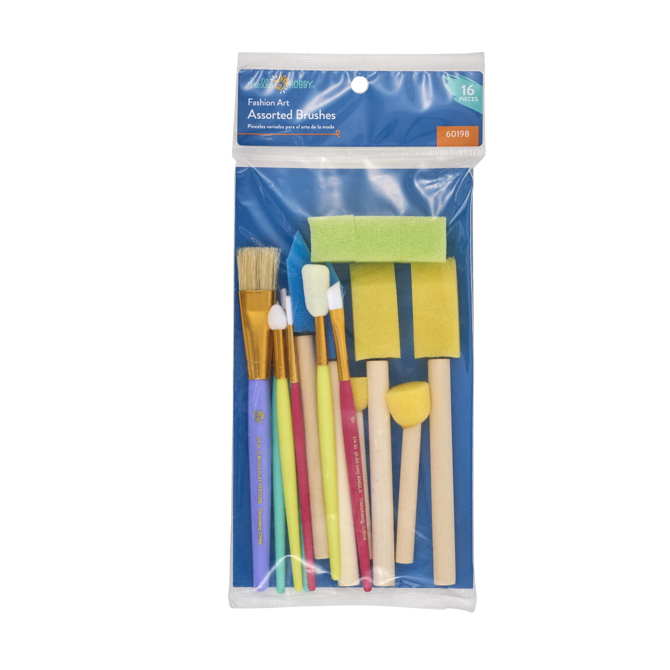 (2 pack) Hello Hobby Fashion Art Assorted Paintbrush Set, 16 Piece