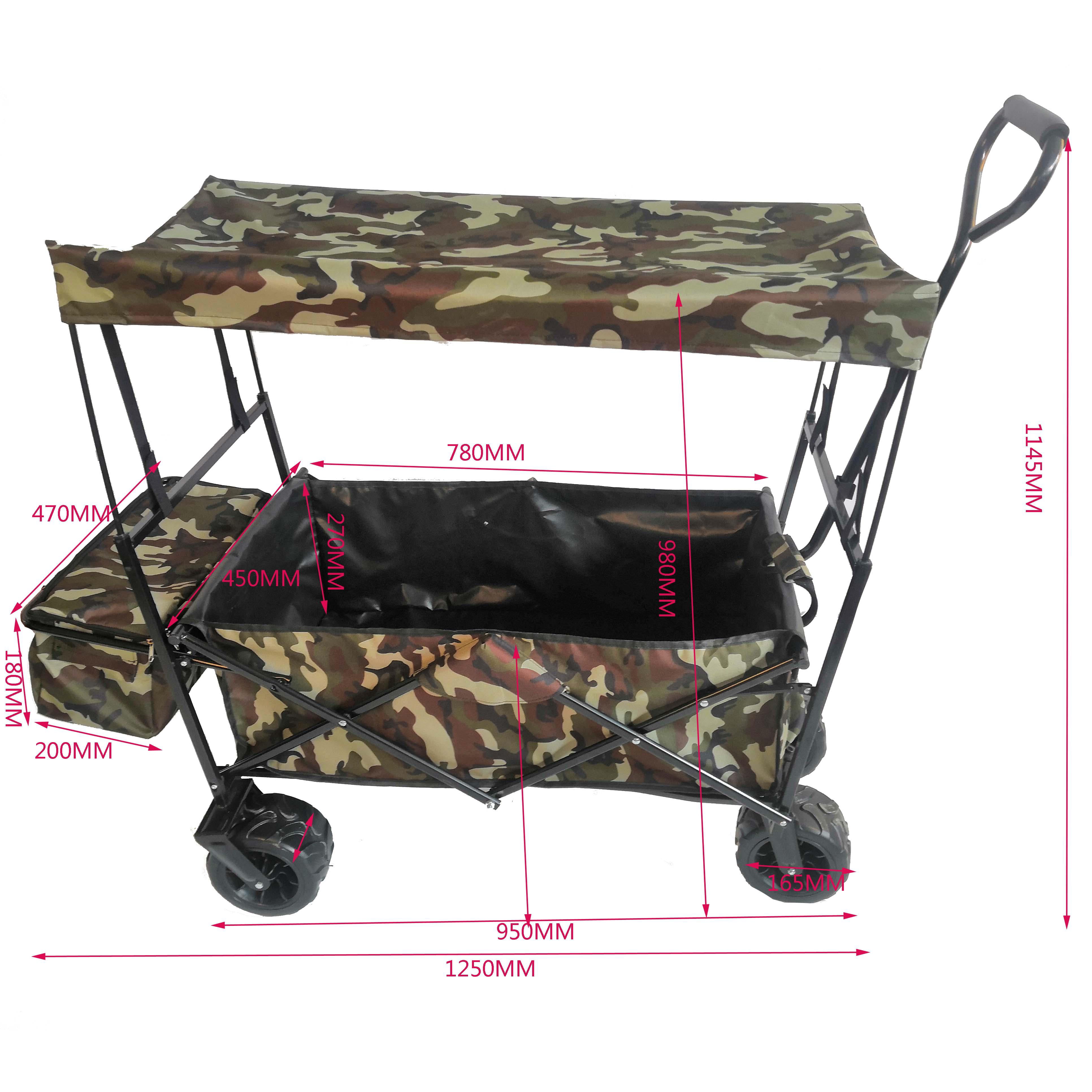 2 Wheel Strong Shopping Trolley Festival Essential Folding Durable Wheeled Bag Camouflage
