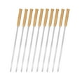 thumbnail image 4 of Piwvid Skewers, BBQ Barbecue Skewers with Wood Handle, Stainless Steel Sticks, 17 Inch Heavy Duty Large Wide Reusable with Nonslip Wooden-8 Pcs, 4 of 7