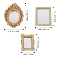 thumbnail image 2 of ifundom 3Pcs Small Mirror Set Golden Plastic Striped Square for DIY Projects in Outdoor Space Decor, 2 of 5
