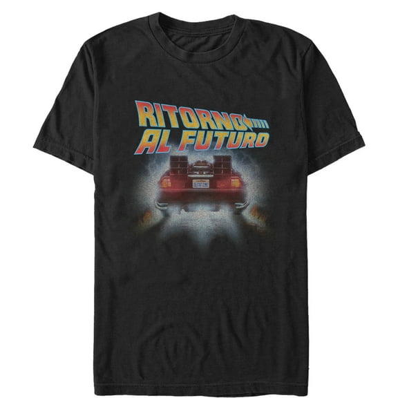 Men's Back to the Future Italian Poster Graphic Tee Black Medium