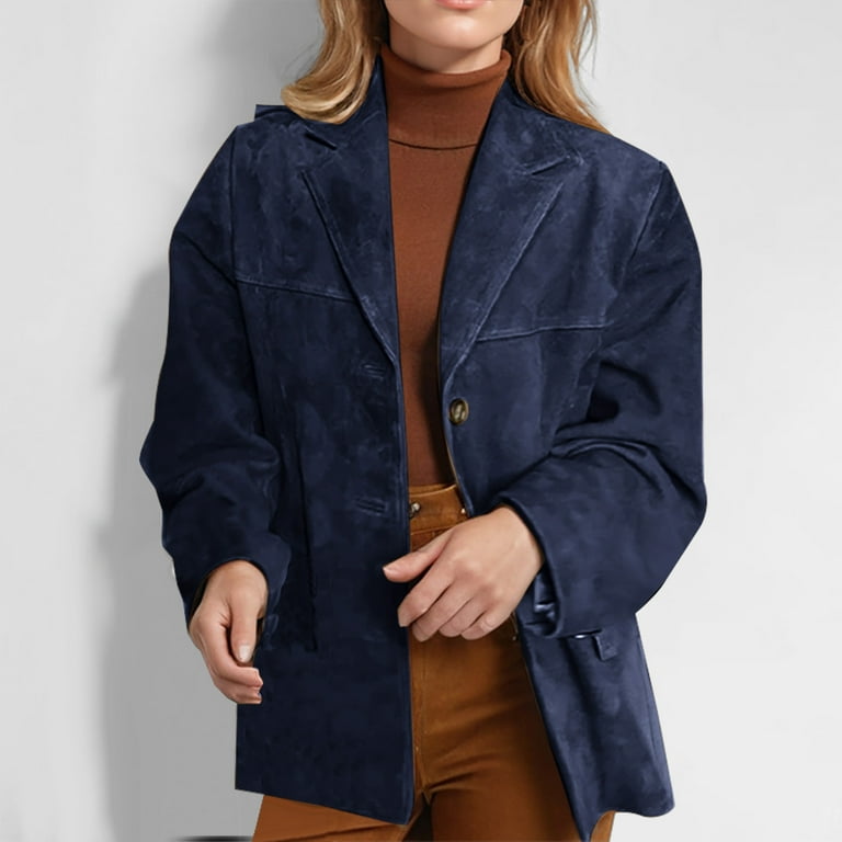 blue suede dress jacket 60s Lace Up Blue Suede Jacket – Luxie Vintage main image 0