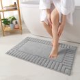 thumbnail image 3 of OEAKAY Textured Plush Light Gray Microfiber Bath Mat, 20"x32", Non-Slip and Absorbent Bathroom Rug, Machine Washable, Quick Drying Shower Floor Carpet, 3 of 8