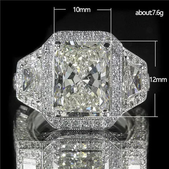 HOOUN Sparkly Women 925 Silver Filled Ring Cubic Zircon Party Jewelry Sz 6-10-Style 3-7