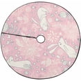 thumbnail image 1 of FMSHPON Rabbits ButterfliesFlowers Xmas Christmas Tree Skirt Stand Mat for Holiday Party Decoration Indoor Outdoor 36 inches, 1 of 3