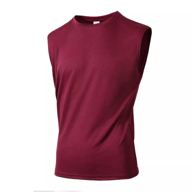 Timegard Débardeurs pour Hommes T-Shirts de Course Respirants Sans Manches Couleur Unie Col Rond