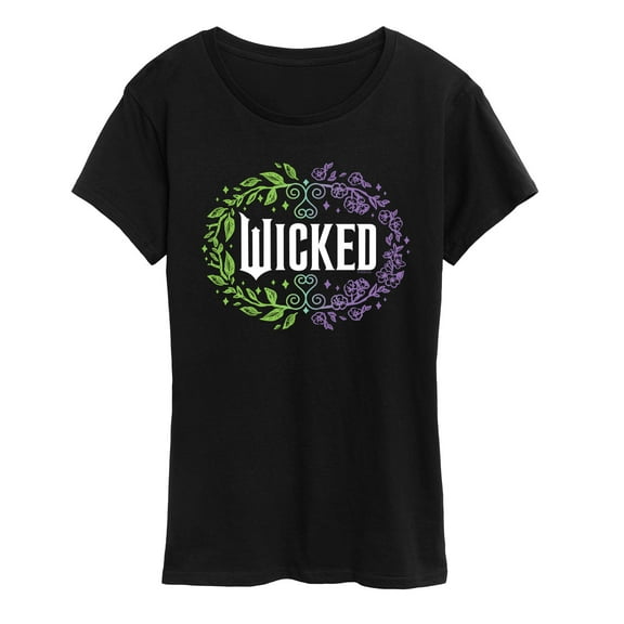 Wicked - Floral Wicked Logo - Women's Short Sleeve Graphic T-Shirt