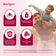 MaryRuths Morning Multivitamin Liquid, Raspberry Flavor, Vegan, Non-GMO, Unisex, with Vitamins C and D, 1 Count, 32 fl oz