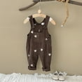 thumbnail image 5 of Baby Girl Corduroy Overalls with Flower Embroidery,Brown,6M–3T, 5 of 9