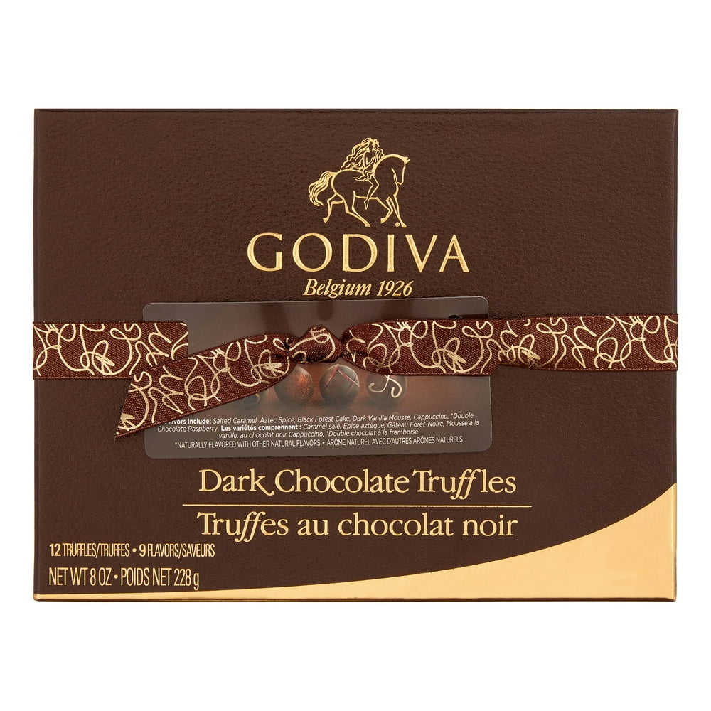 Godiva Dark Chocolate Truffle Assortment, 8 Oz, 12 Ct