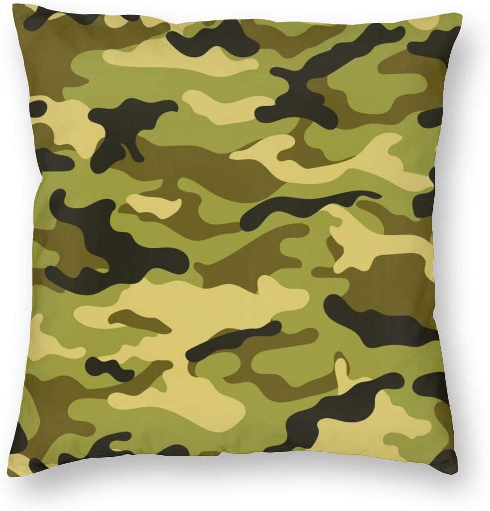 Cozy Throw Pillow Cover Camouflage Pattern Decorative Square Pillowcase