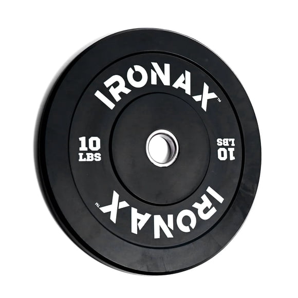 Ironax 10 lb Olympic Bumper Plate 2 Inch Low Bounce Rubber Home Gym