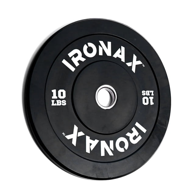 Ironax 10 lb Olympic Bumper Plate 2 Inch Low Bounce Rubber Home Gym