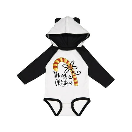 

Inktastic Merry Christmas Red and Gold Candy Cane Gift Baby Boy or Baby Girl Long Sleeve Bodysuit