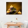 thumbnail image 2 of Nawypu  Zen Canvas Print Wall Art Candles Floral and Zen Stones Picture Meditation Spa Artwork Still Life Paintings for Home Bathroom Decor Ready to Hang Zen Wall Art, 2 of 4