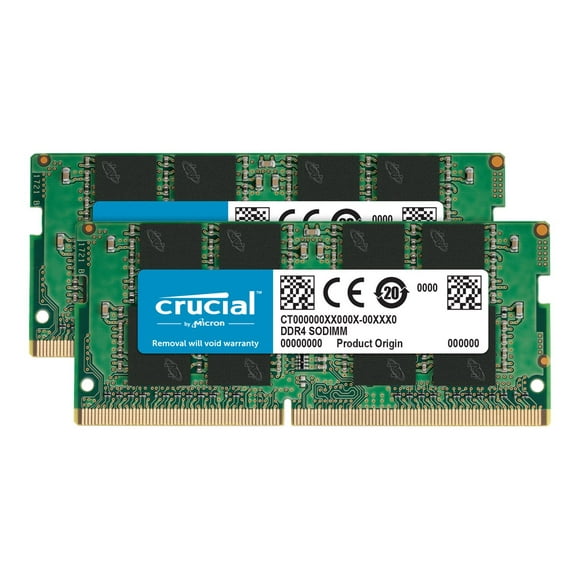 Crucial - DDR4 - kit - 32 GB: 2 x 16 GB - SO-DIMM 260-pin - 3200 MHz / PC4-25600 - CL22 - 1.2 V - unbuffered - non-ECC