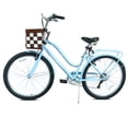thumbnail image 4 of Tyethy Women's Bike 26" Shimano 7 Speeds Comfortable City Bike Beach Cruiser Bicycle, Blue Green, 4 of 11
