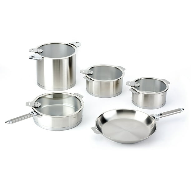 Cristel Strate 18/10 Stainless Steel 13 Piece Cookware Set with Removable Handles