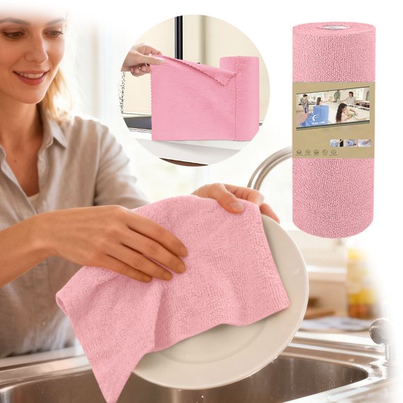 Multifunctional Microfiber Cleaning Cloths Roll Kit for Kitchen Use - 20 Pack Reusable Dry Wet Towels Absorbent Drying for Wash Cloths and