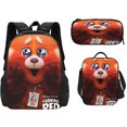 thumbnail image 1 of Youth Metamorphosis Turning Red Student Bag, Animation Backpack Three-piece Set, Meal Bag Pencil Bag Backpack-sebneei, 1 of 4