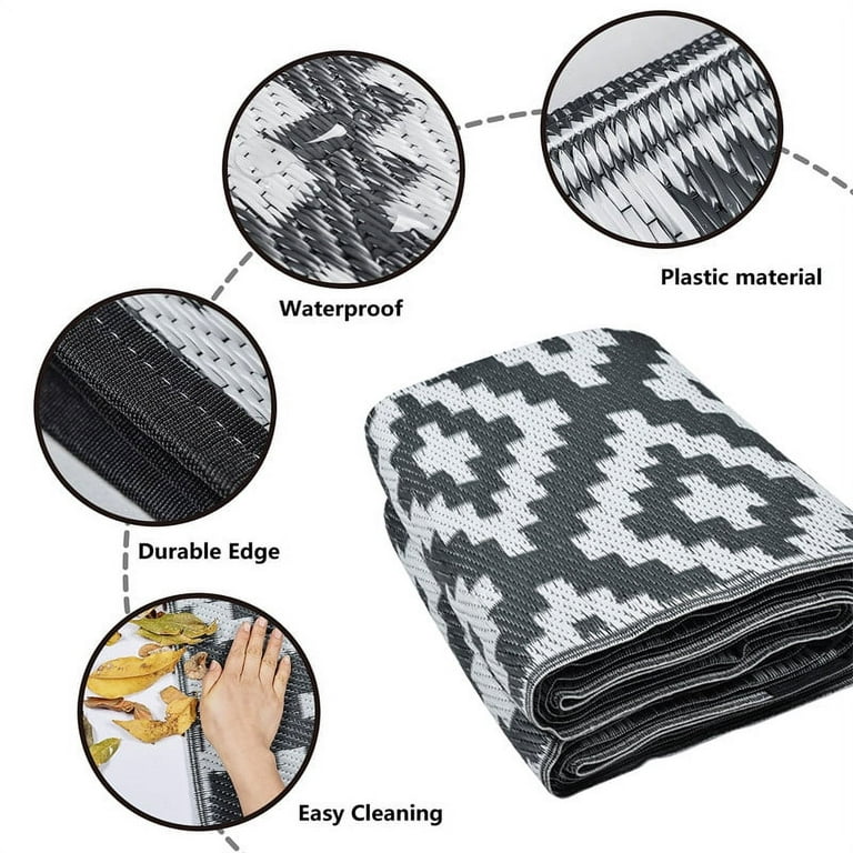 Tiitstoy Outdoor Camping Mats Rugs, 4x6ft Waterproof Plastic Straw Rug  Stain & UV Resistant Floor Mat for Patio Porch RV Backyard Pool Deck Picnic  Beach Trailer Camping 