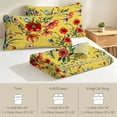 thumbnail image 6 of FIVERAM Floral Quilt Set Twin Size,Lightweight Bedspread with Pillow Shams,Reversible Coverlet Botanical Yellow Bedding Set for Bedroom Decor, 6 of 8