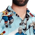 thumbnail image 5 of Ice Hockey Men's Short Sleeve Beach Shirts, Casual Printed Button Down Poplin Shirt Summer., 5 of 6
