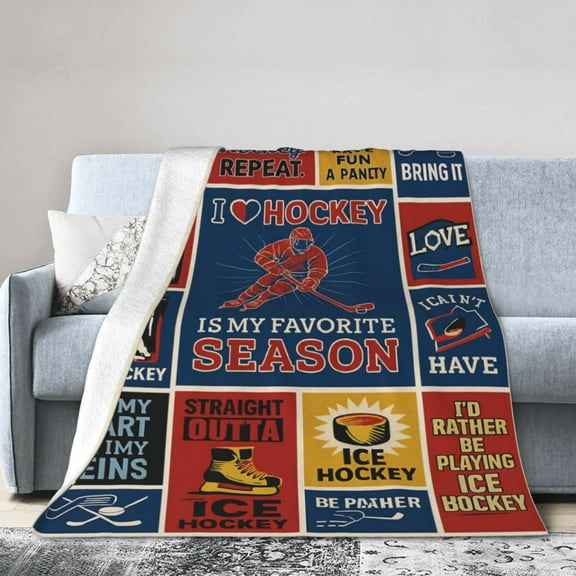 Hockey Gifts Blanket, Hockey Gifts for Boys Men, Gifts for Hockey Lovers, Ice Hockey Gifts, Hockey Player Gifts, Field Hockey Gifts for Coaches Teams Soft Flannel Throw Blanket 50x40
