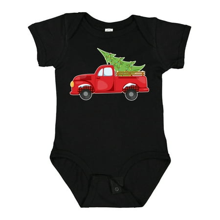 

Inktastic Christmas Vintage Truck with Christmas Tree Gift Baby Boy or Baby Girl Bodysuit