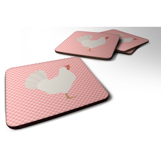 "Treasures Leghorn Pink Check Decorative coasters, 3.5, Multicolor" Caroline's Treasures BB7840FC