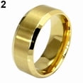 thumbnail image 3 of SmartBy Men's Women's 8mm Wide Band 18K Gold Plated Titanium Steel Ring Jewelry US 5-14, 3 of 6