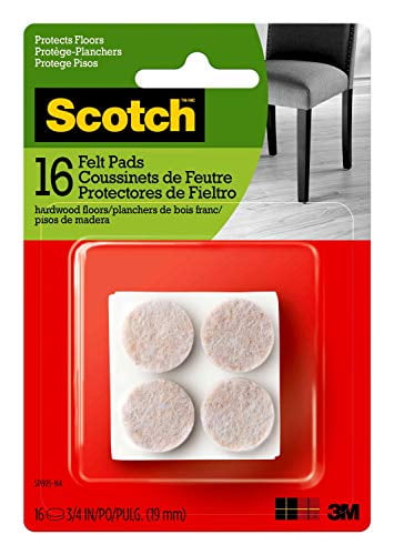Scotch® Round Felt Pads, SP801-NA, beige, 1 in (2.54 cm), 16 per pack