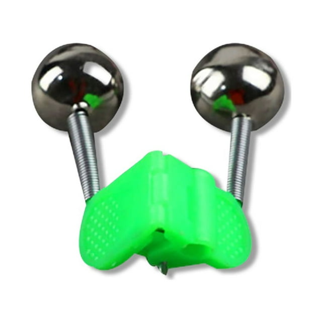 Decodeary Twin Spiral Bells Fishing Bite Alarms Night Fish Rod Tip Clips Angling Tool Green 1Set