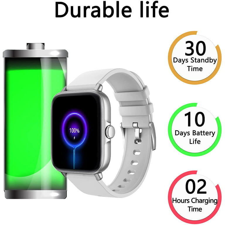  Smart Watch(Call Receive/Dial), Full Touch Screen SmartWatch  for Android and iOS Phones Compatible Fitness Tracker with Heart  Rate,Sleep,Blood Oxygen,Step Counter for Men Women : Electronics
