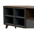 thumbnail image 5 of Baxton Studio Garrick Modern and Contemporary Two-Tone Grey and Walnut Brown Finished Wood 1-Drawer TV Stand, 5 of 7