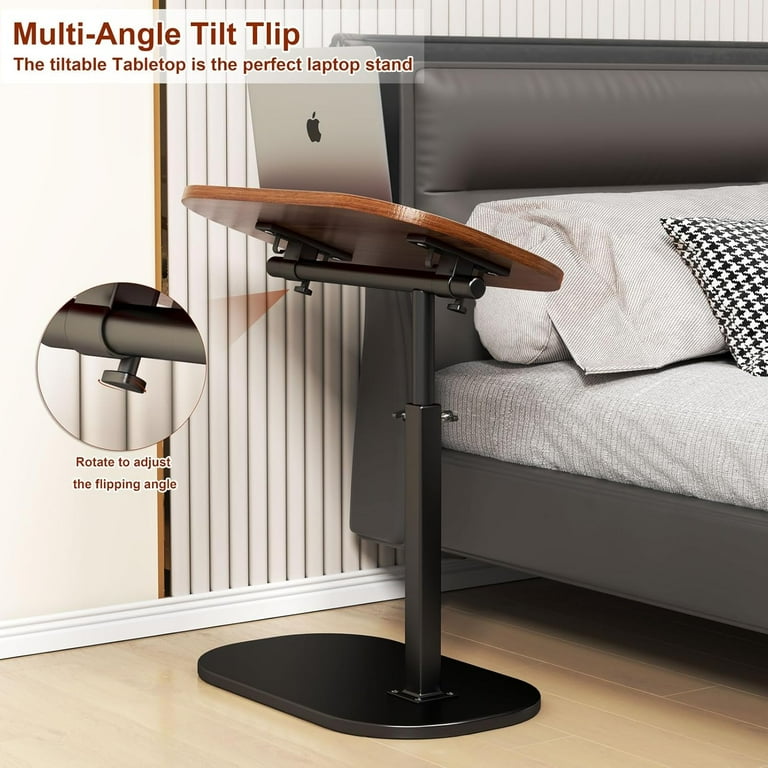 Adjustable Height C Shaped Side Table, 360°Swivel & Flip Top Adjustable Height C Shaped Side Table, 360°Swivel & Flip Top