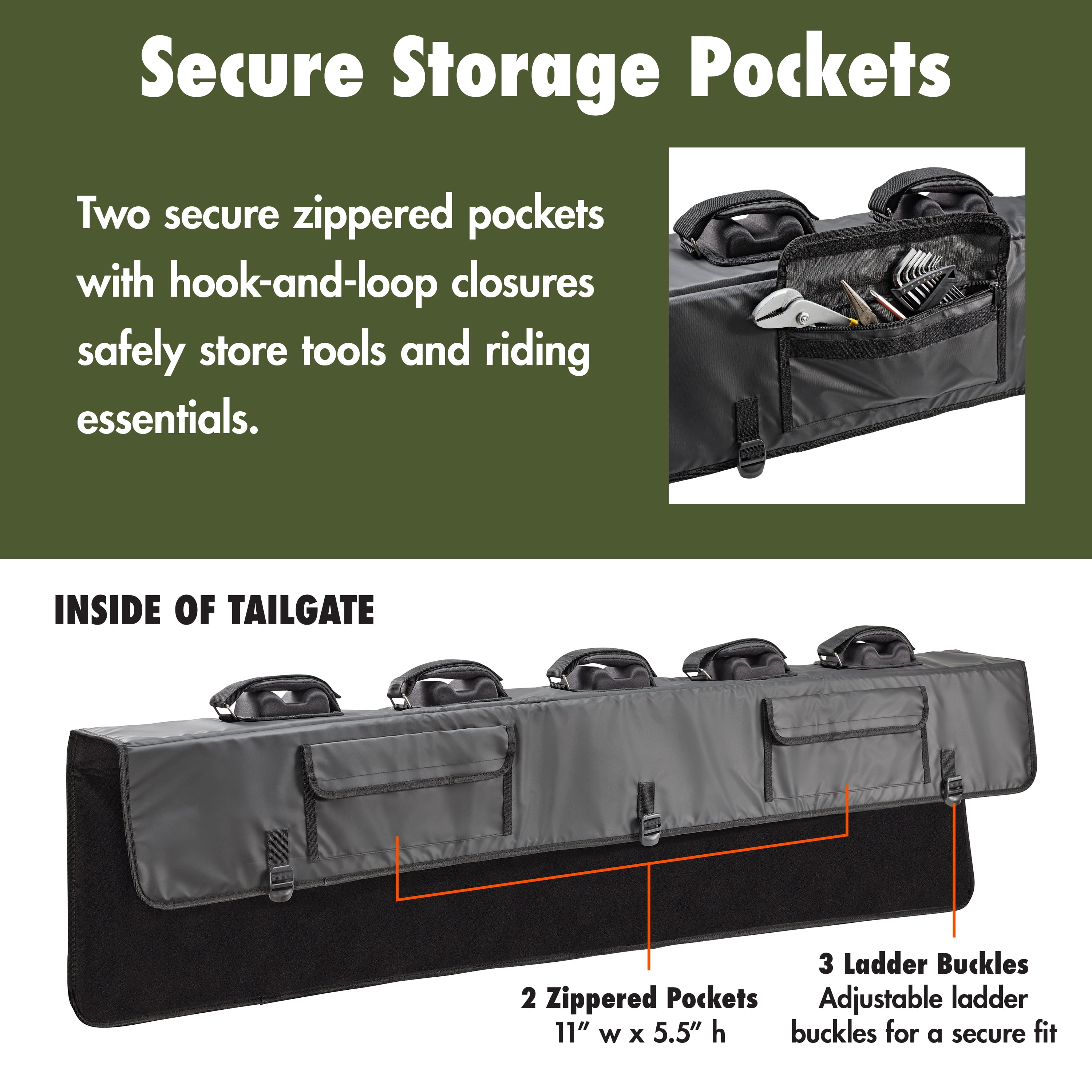 Ozark Trail Pickup Truck Tailgate Pad, Water Repellent, Holds up to 5 Bikes