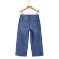 thumbnail image 5 of Capris for Women Plus Size New Capri Jean for Women Summer Straight Leg Versatile Cropped Pants Fashion Frayed Hem Denim Capri Pants with Pocket Blue M, 5 of 9
