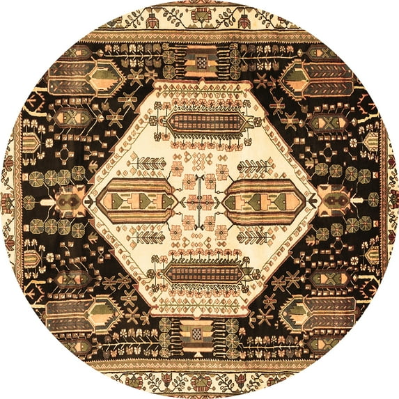 Ahgly Company Indoor Round Persian Brown Traditional Area Rugs, 3' Round