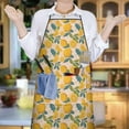 thumbnail image 4 of Yellow Lemon Fruit Flowers Pink Pattern Apron-Garden Aprons for Women with Pockets-Cotton Linen Waterproof Kitchen Cooking Gardening Aprons Adjustable for Kitchen,Cooking,BBQ and Salon 33x27 Inch, 4 of 4