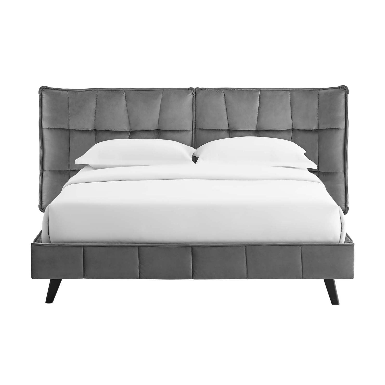 Modway Makenna Upholstered Velvet Platform Bed Queen
