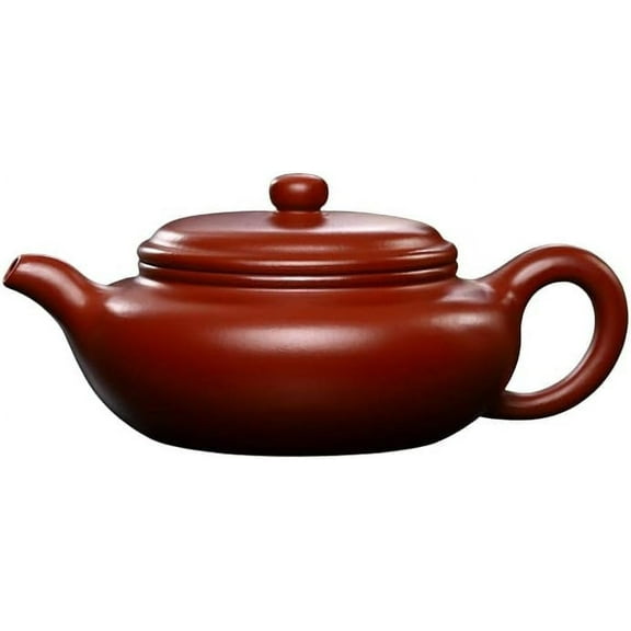 Yixing Clay Teapot 7oz Chinese Zisha Tea Pot Dahongpao Mud Kungfu Tea Set for Brewing Loose Tea (Dezhong, Red)