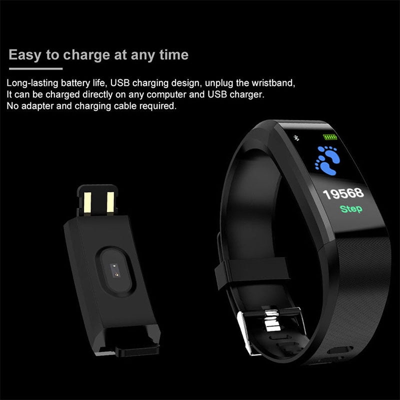 Leadingstar Bluetooth Smart Watch Heart Rate Blood Pressure Monitor Fitness Tracker Bracelet Color purple Purple