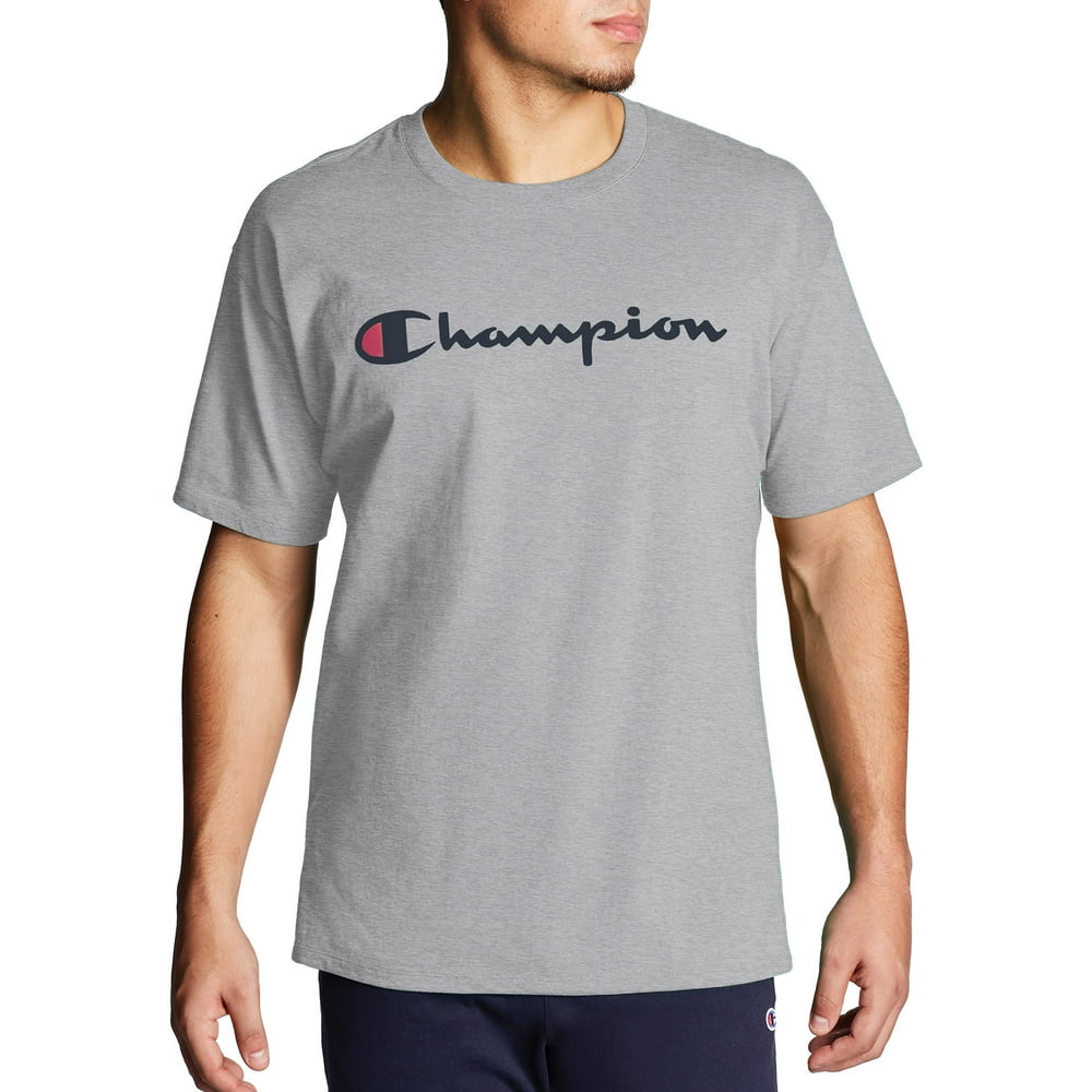 Champion - Champion Men's Script Logo Classic Jersey Graphic Tee Shirt ...
