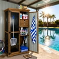 thumbnail image 5 of Outdoor Storage Cabinet Waterproof with Shelves, Small Storage Shed, Vertical Tall Patio Backyard Garden Storage Cabinet Tool Organizer for Outside, 5 of 11