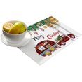 thumbnail image 2 of Christmas Placemats Set of 6, Checkered Truck Placemat for Dining Table Decorations, Cotton Linen Holly Leaf Berry Pine Tree Place Mats, Xmas Table Mats for Kitchen Dinner Holiday Party Decor Gift, 2 of 6